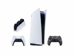 PS5 Digital Edition With Camo Grey DualSense 5 And Charging Station